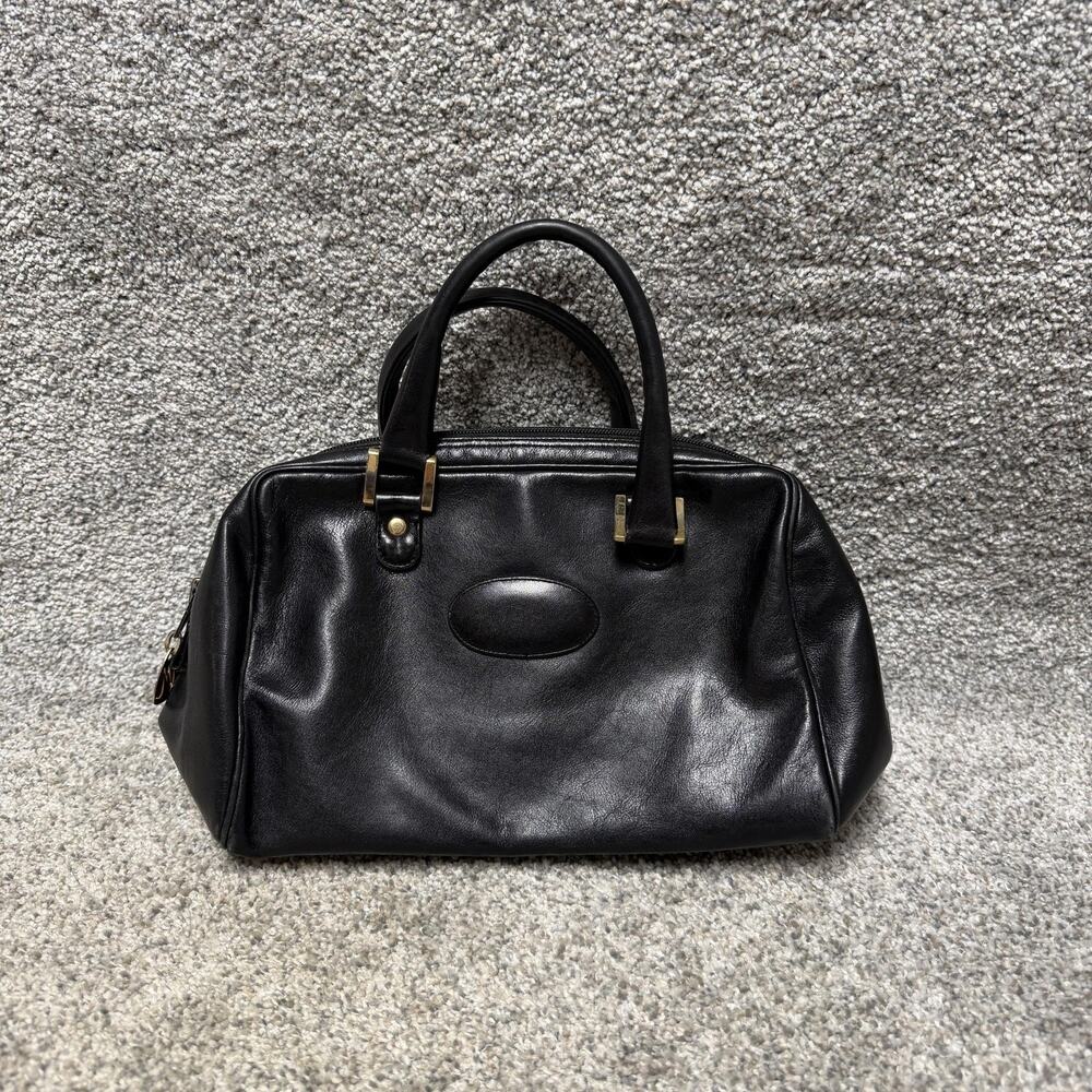 Vintage Morris Moskowitz Satchel Bag Womens Small 7x11x4 Black Leather Classic